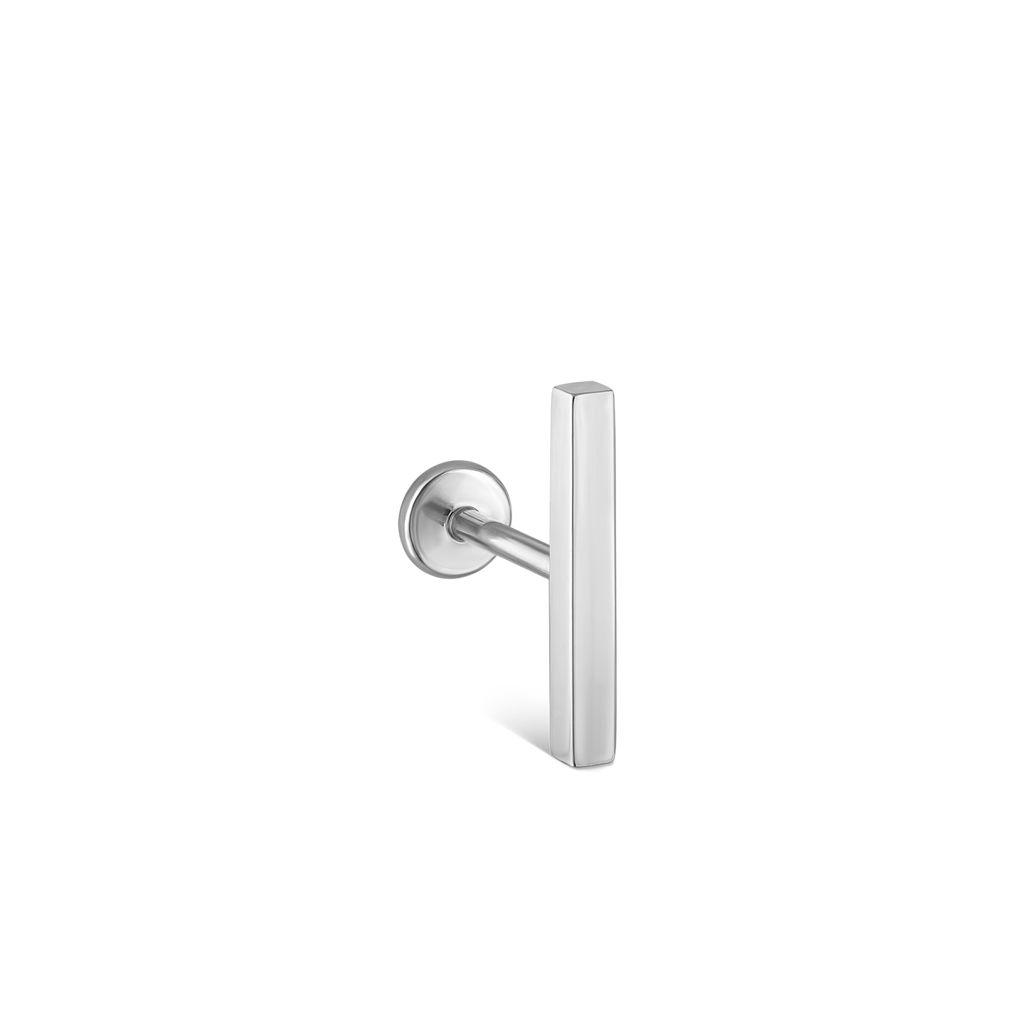Polished Square Bar Threaded Stud Earring