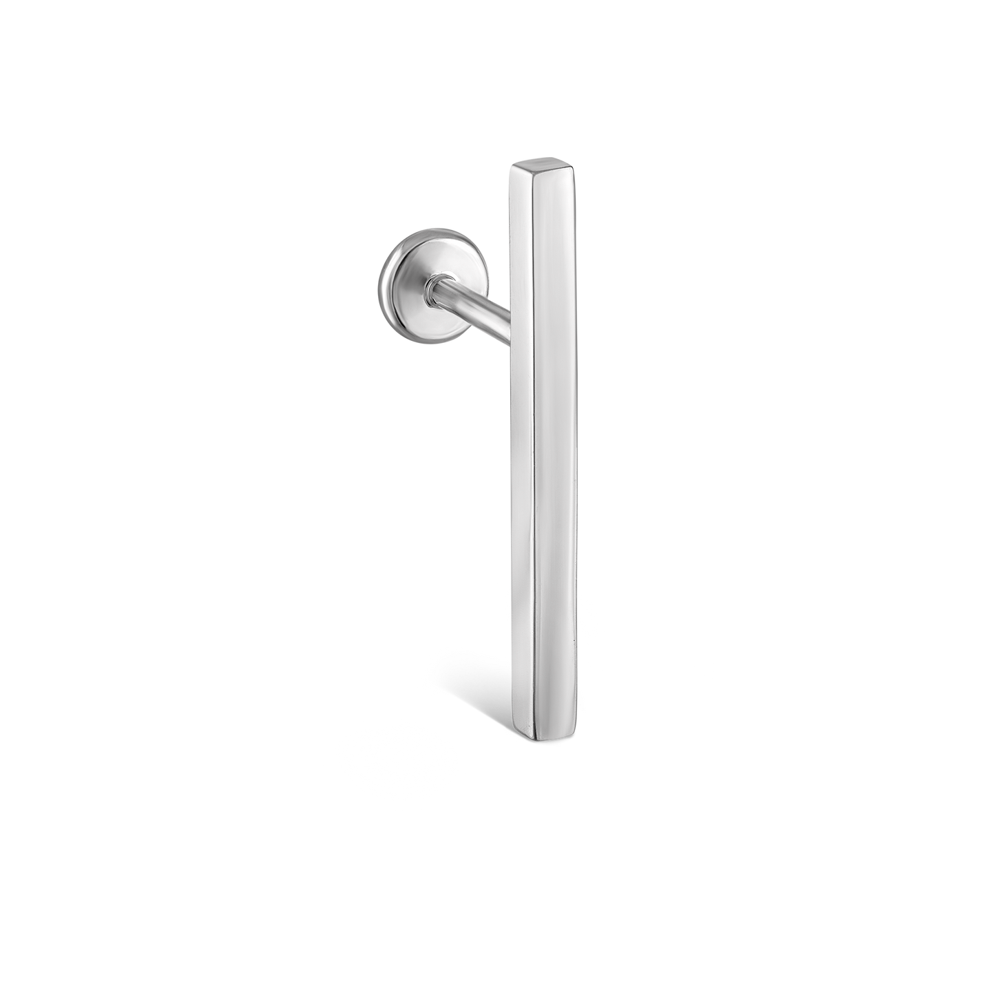 Polished Square Bar Threaded Stud Earring