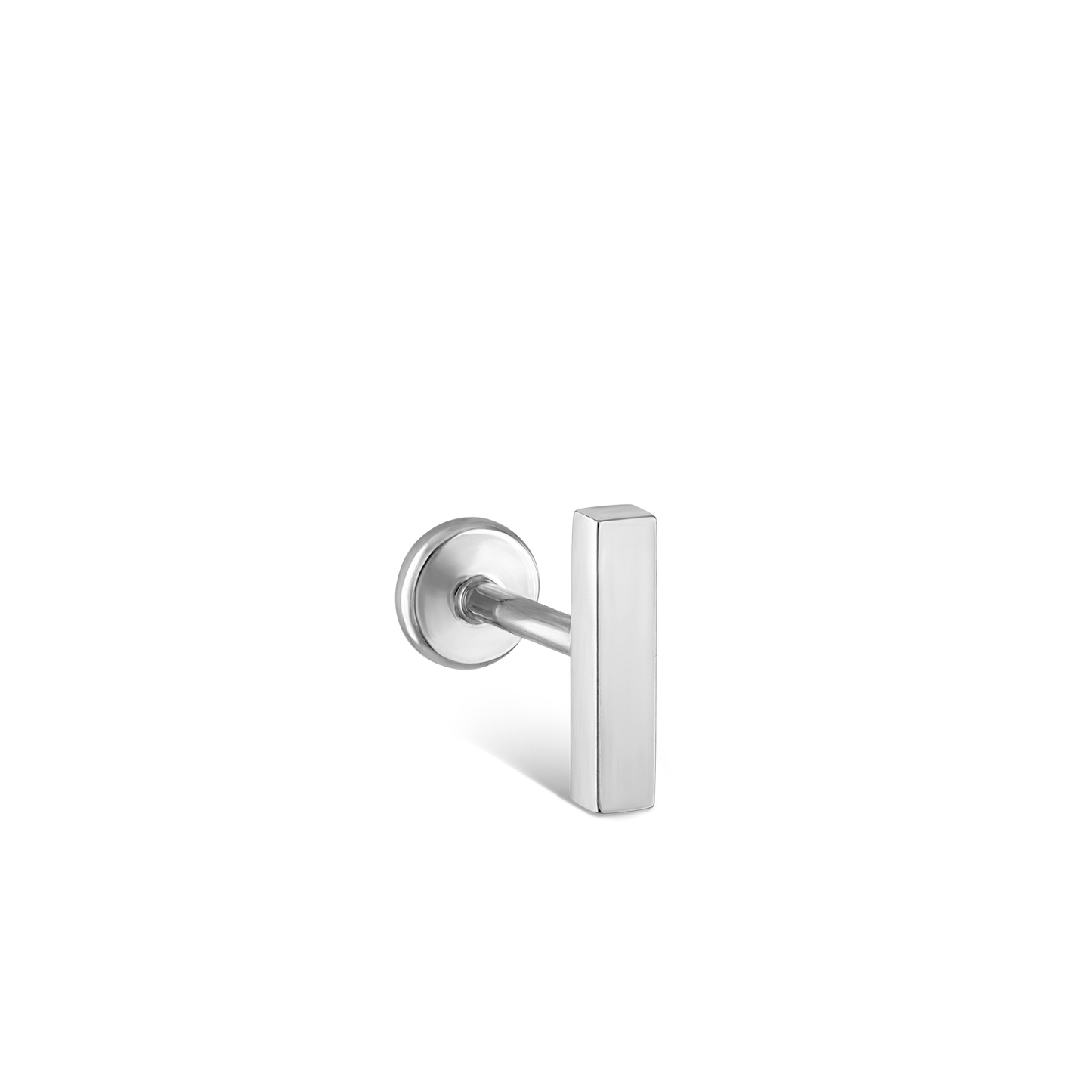 Polished Square Bar Threaded Stud Earring