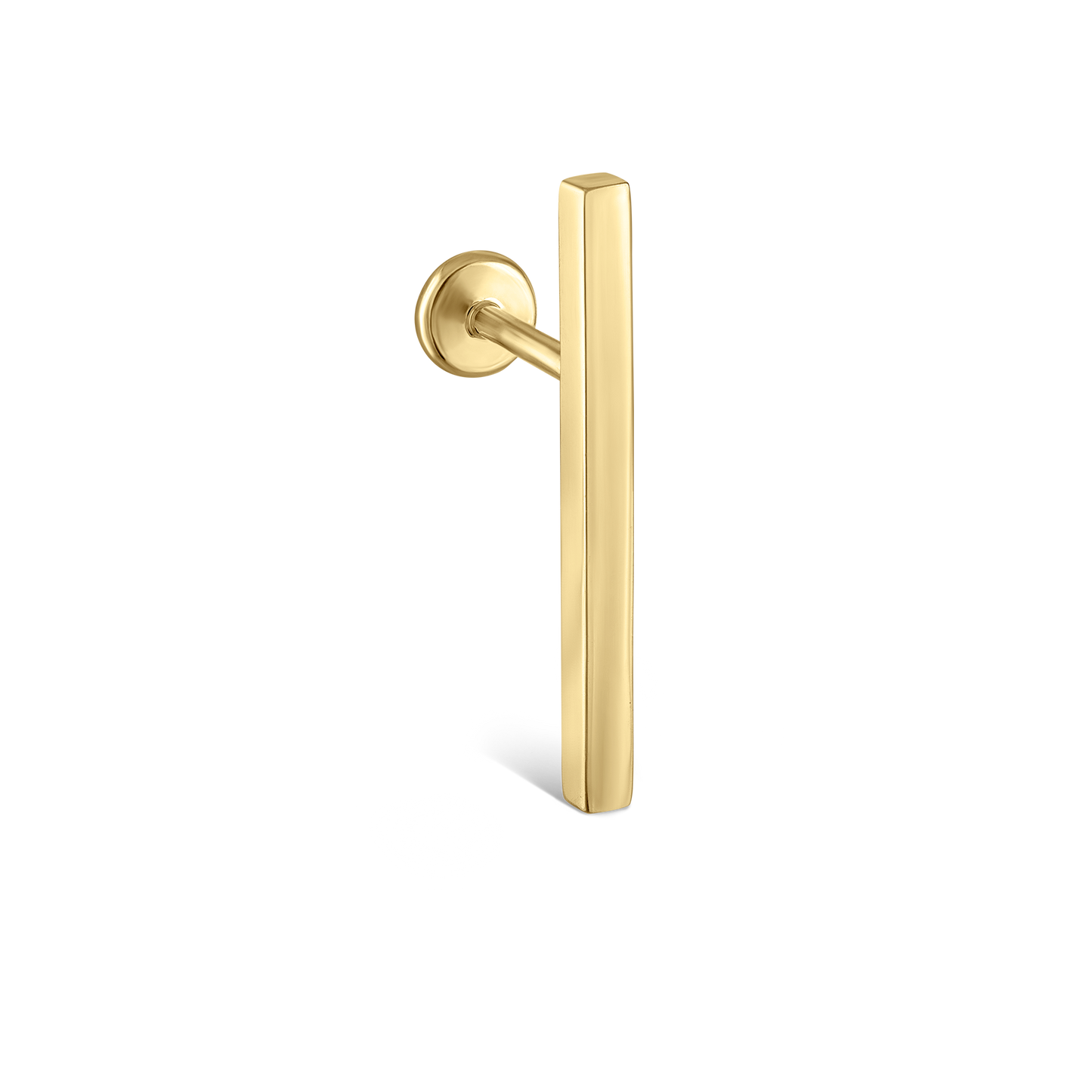 Polished Square Bar Threaded Stud Earring