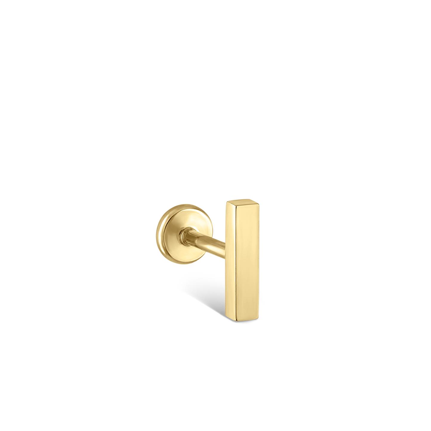 Polished Square Bar Threaded Stud Earring