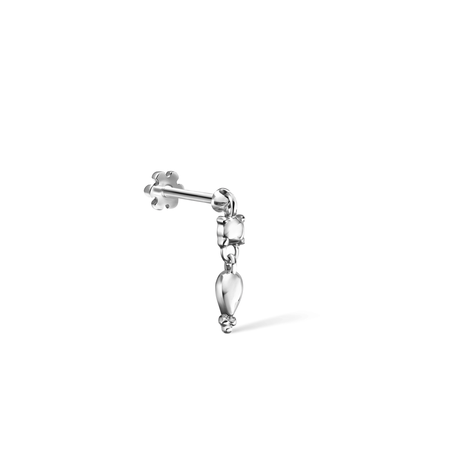 Single Tassel Threaded Charm Earring