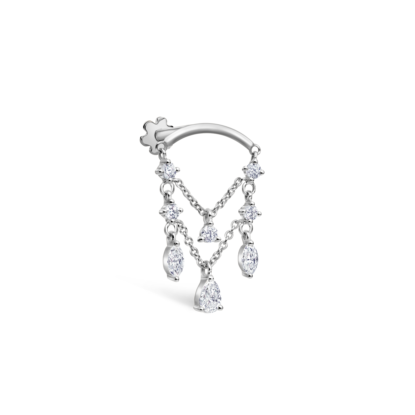Diamond Drape Chandelier Threaded Stud Earring