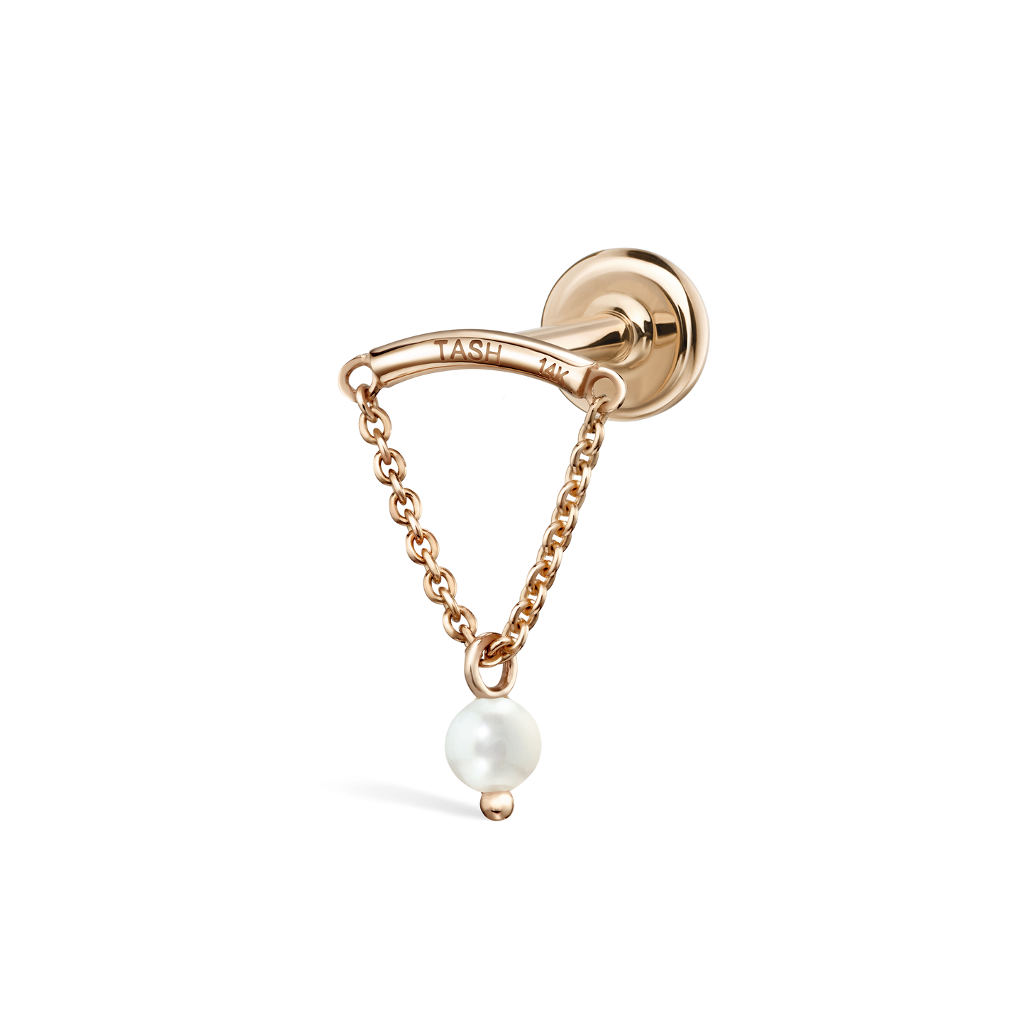 Pearl Drape Threaded Stud Earring