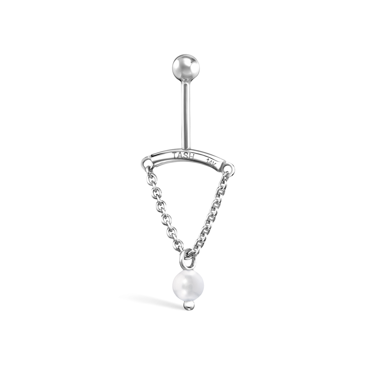 Pearl Drape Threaded Stud Earring