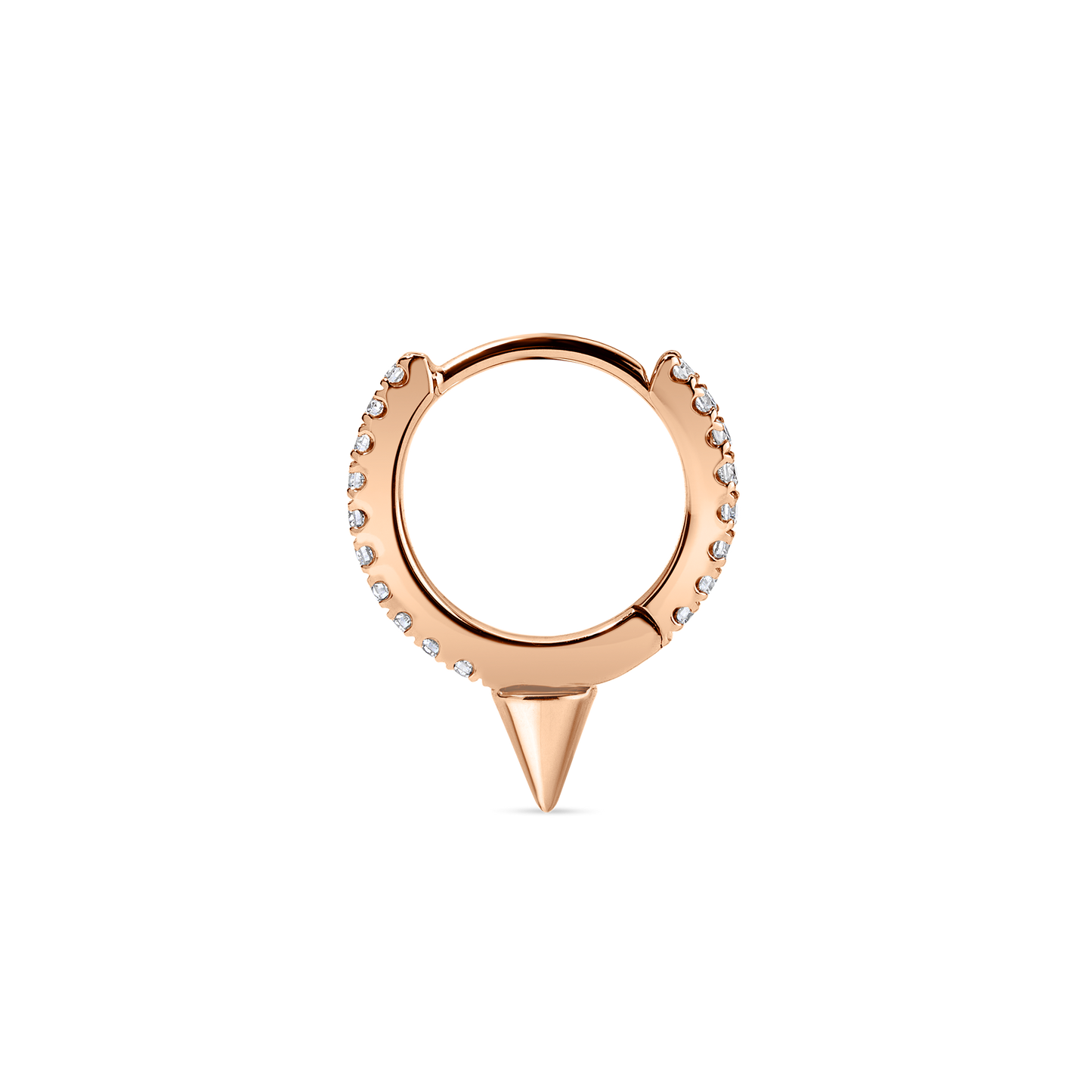 Single Short Spike Diamond Eternity Hoop Earring