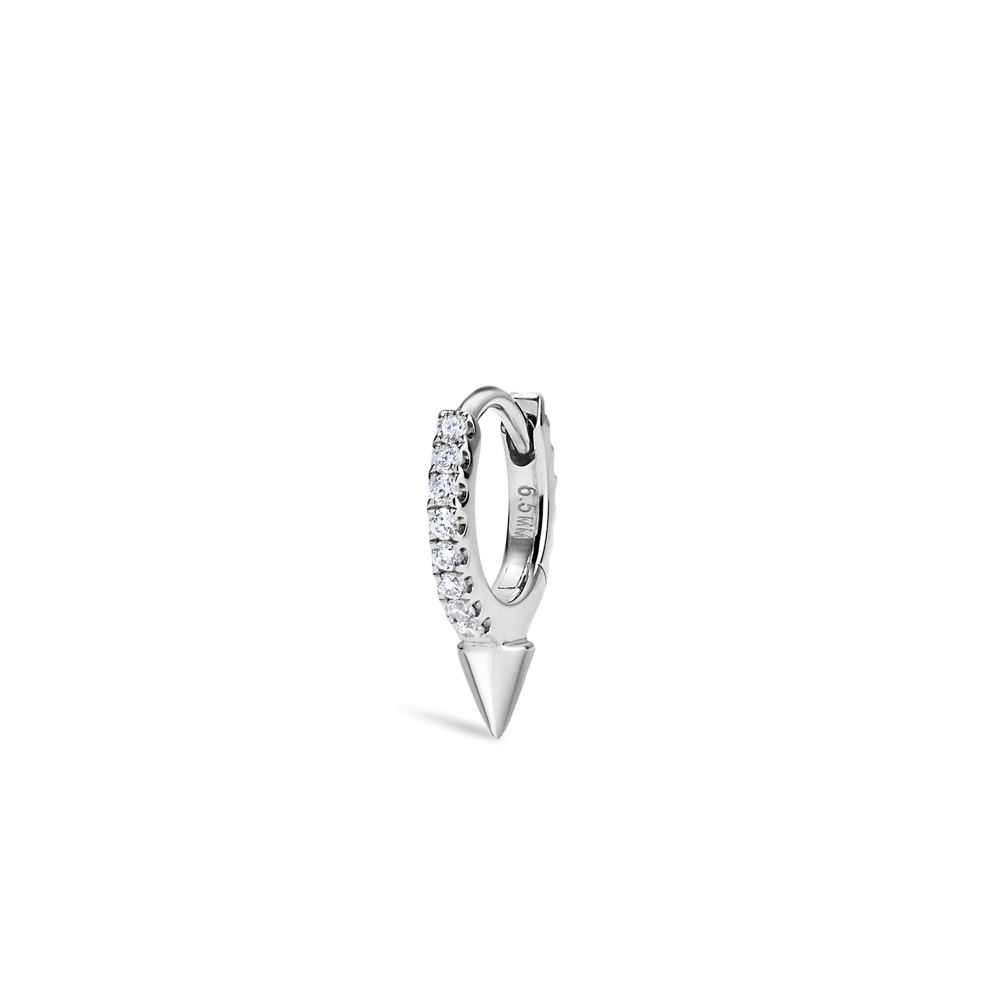 Single Short Spike Diamond Eternity Hoop Earring