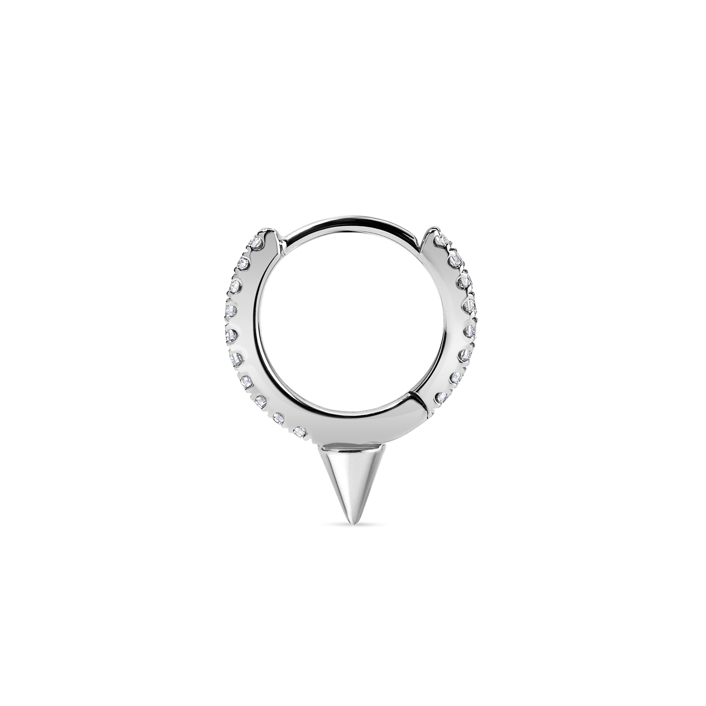 Single Short Spike Diamond Eternity Hoop Earring