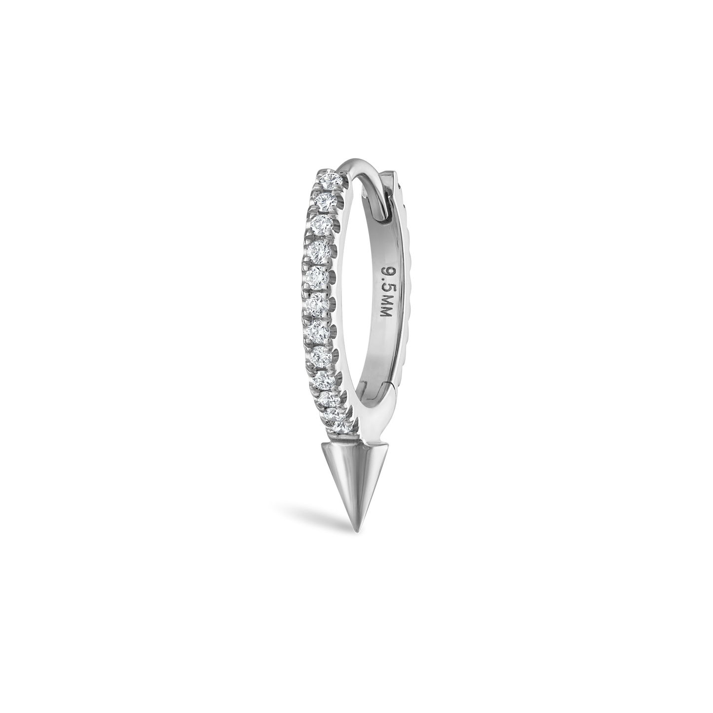 Single Short Spike Diamond Eternity Hoop Earring