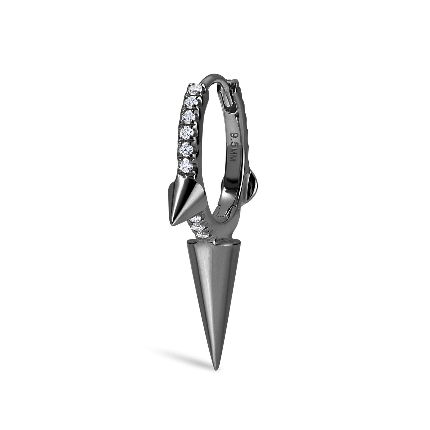 Triple Long Spike Diamond Eternity Hoop Earring
