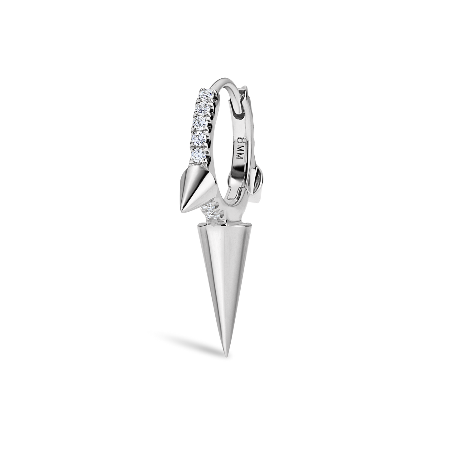 Triple Long Spike Diamond Eternity Hoop Earring