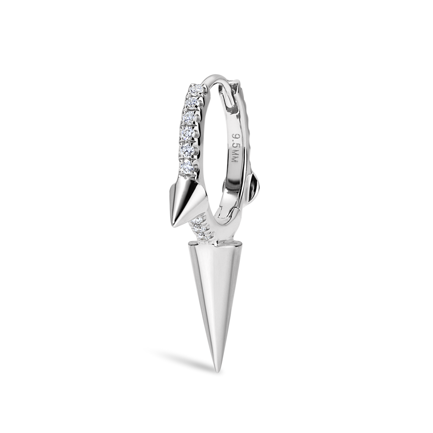 Triple Long Spike Diamond Eternity Hoop Earring