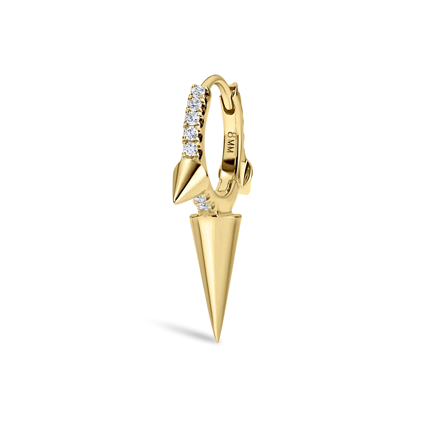 Triple Long Spike Diamond Eternity Hoop Earring