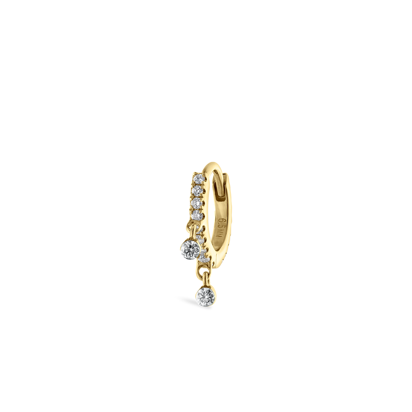 Diamond Eternity Double Dangle Hoop Earring