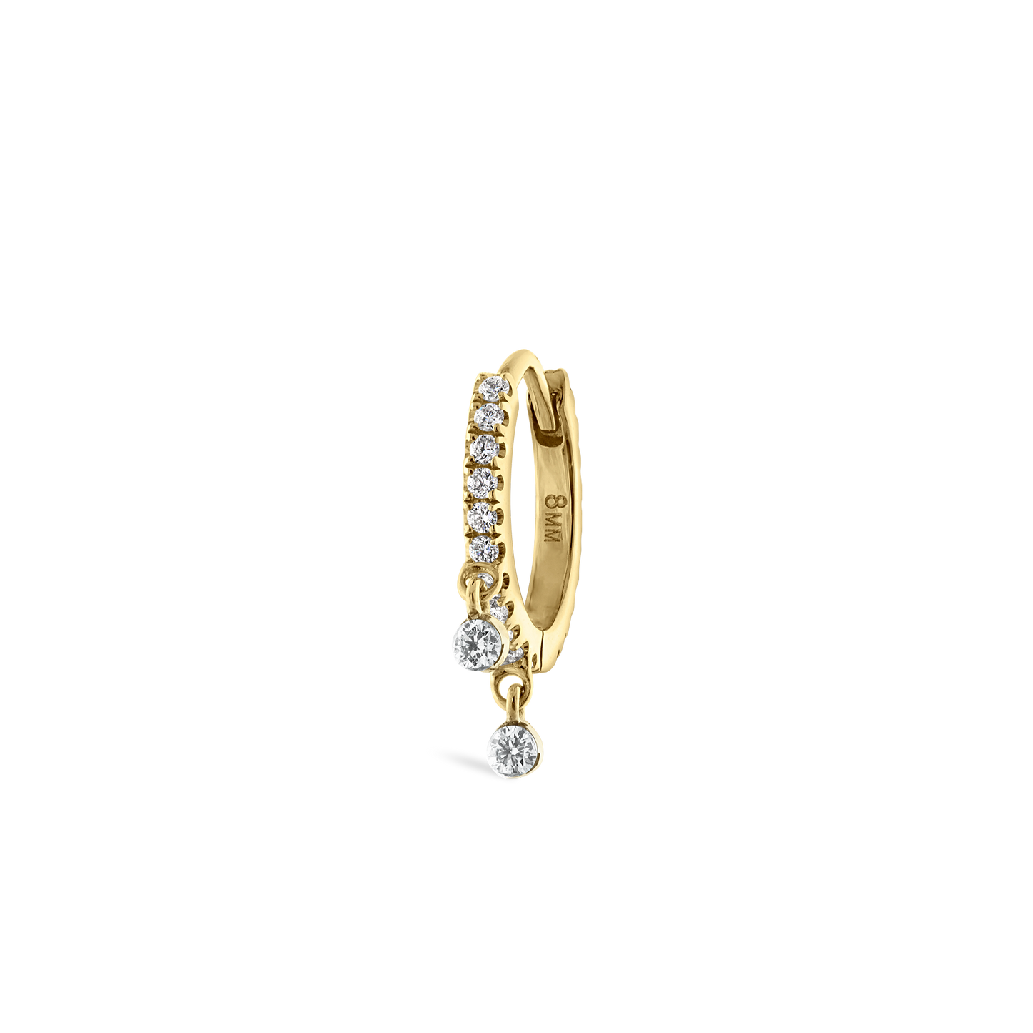 Diamond Eternity Double Dangle Hoop Earring