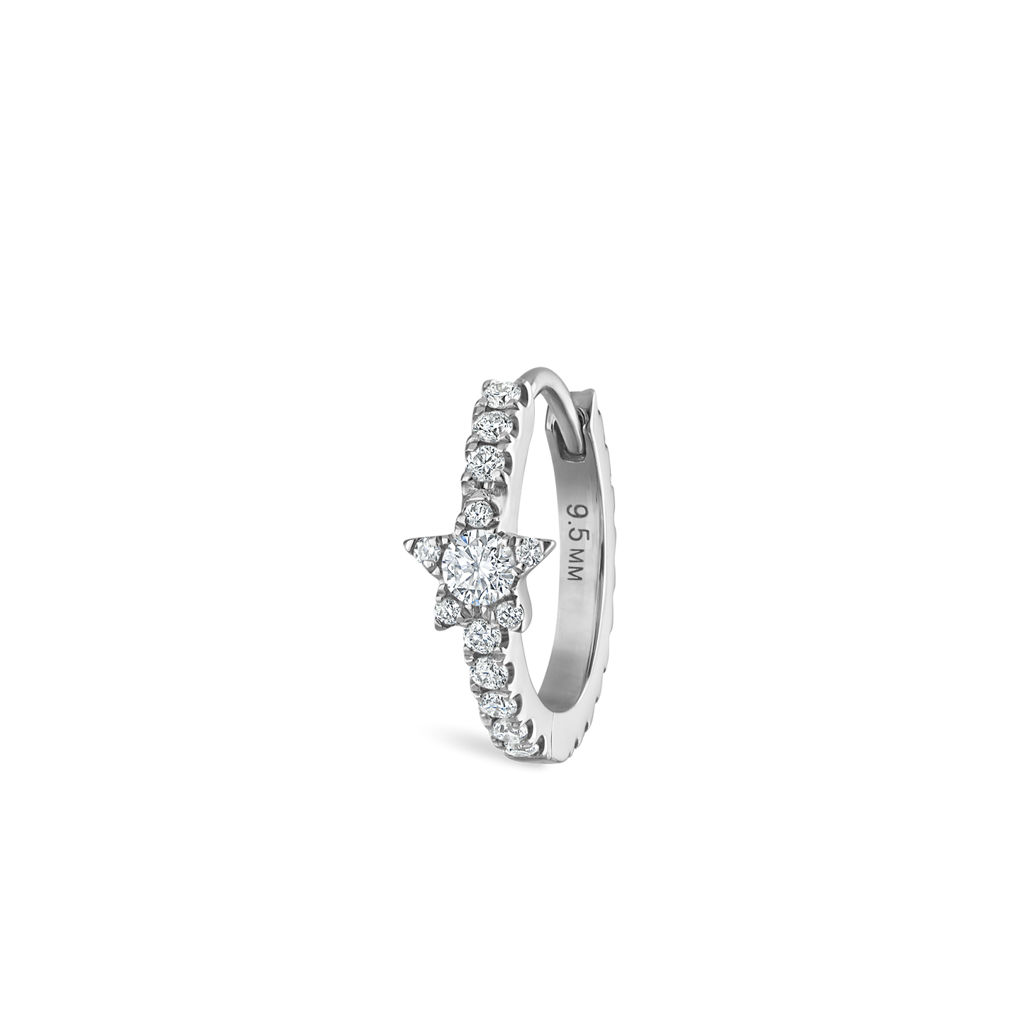 Diamond Star Eternity Hoop Earring