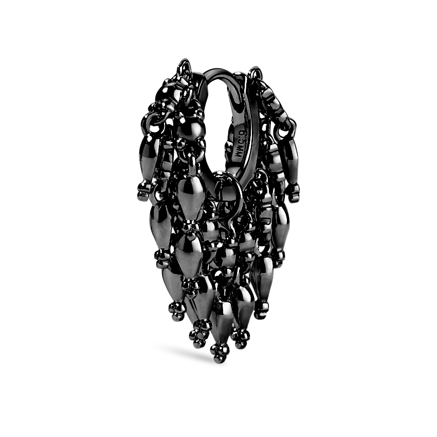 Gold Tassel Eternity Hoop Earring