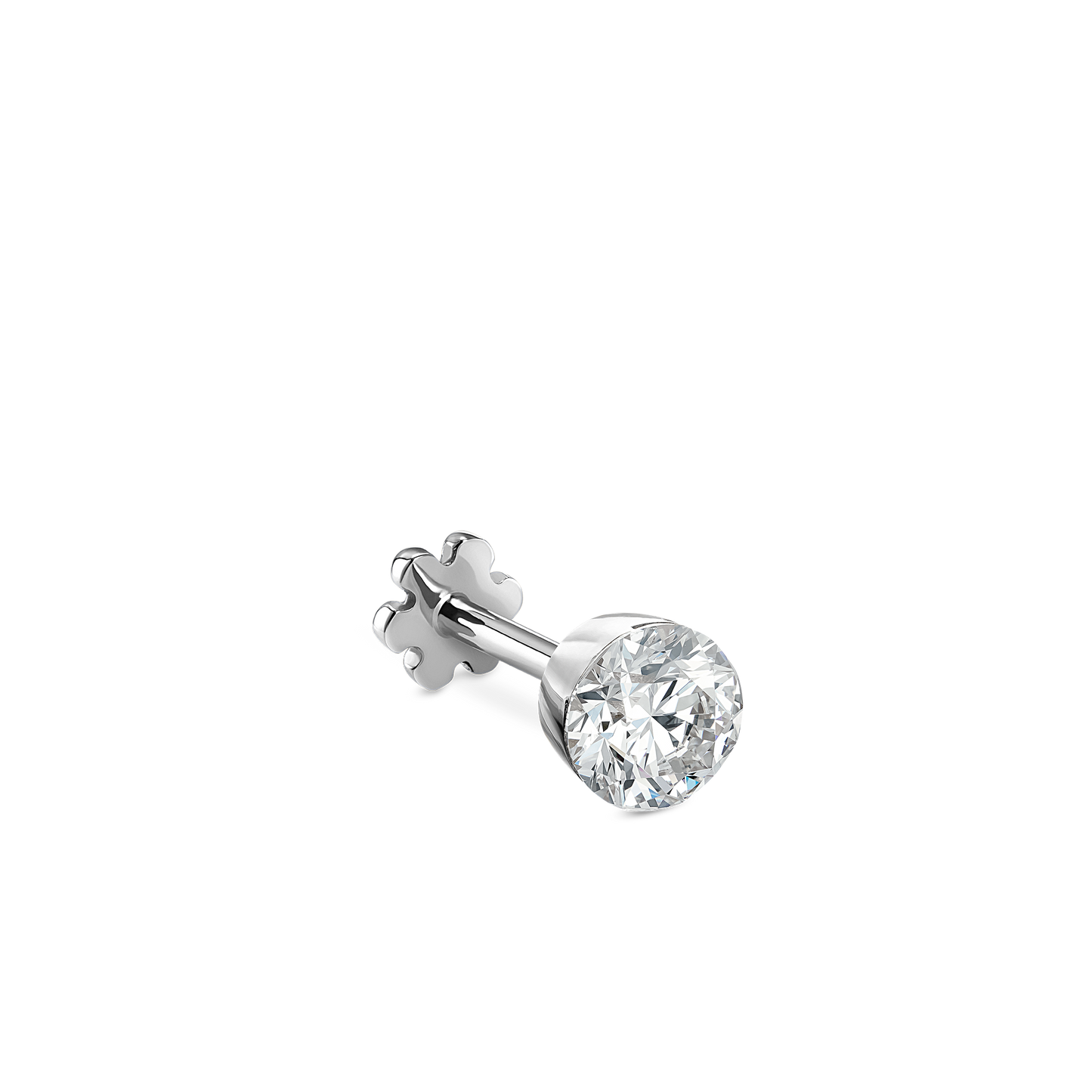 Invisible Set Diamond Threaded Stud Earring