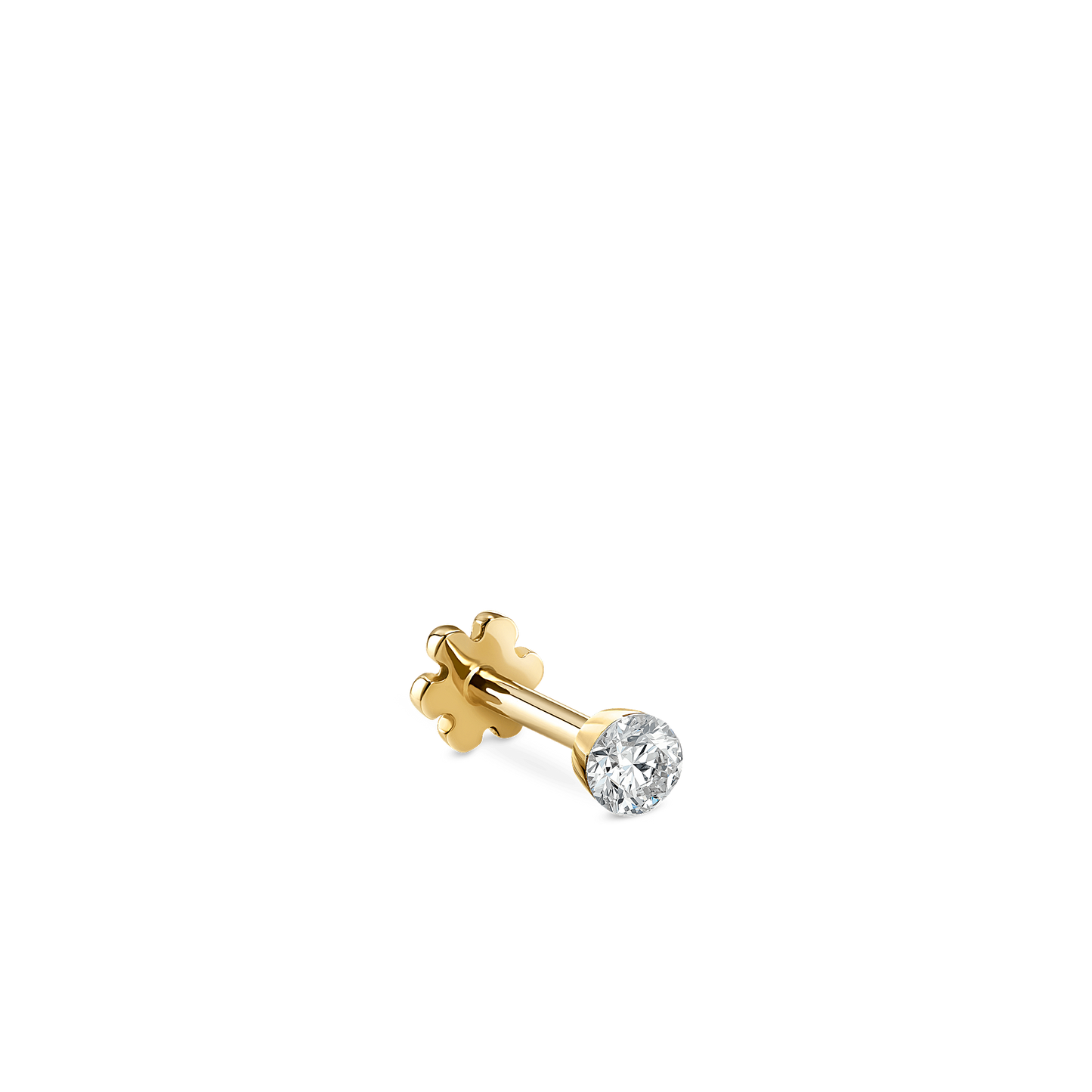 Invisible Set Diamond Threaded Stud Earring