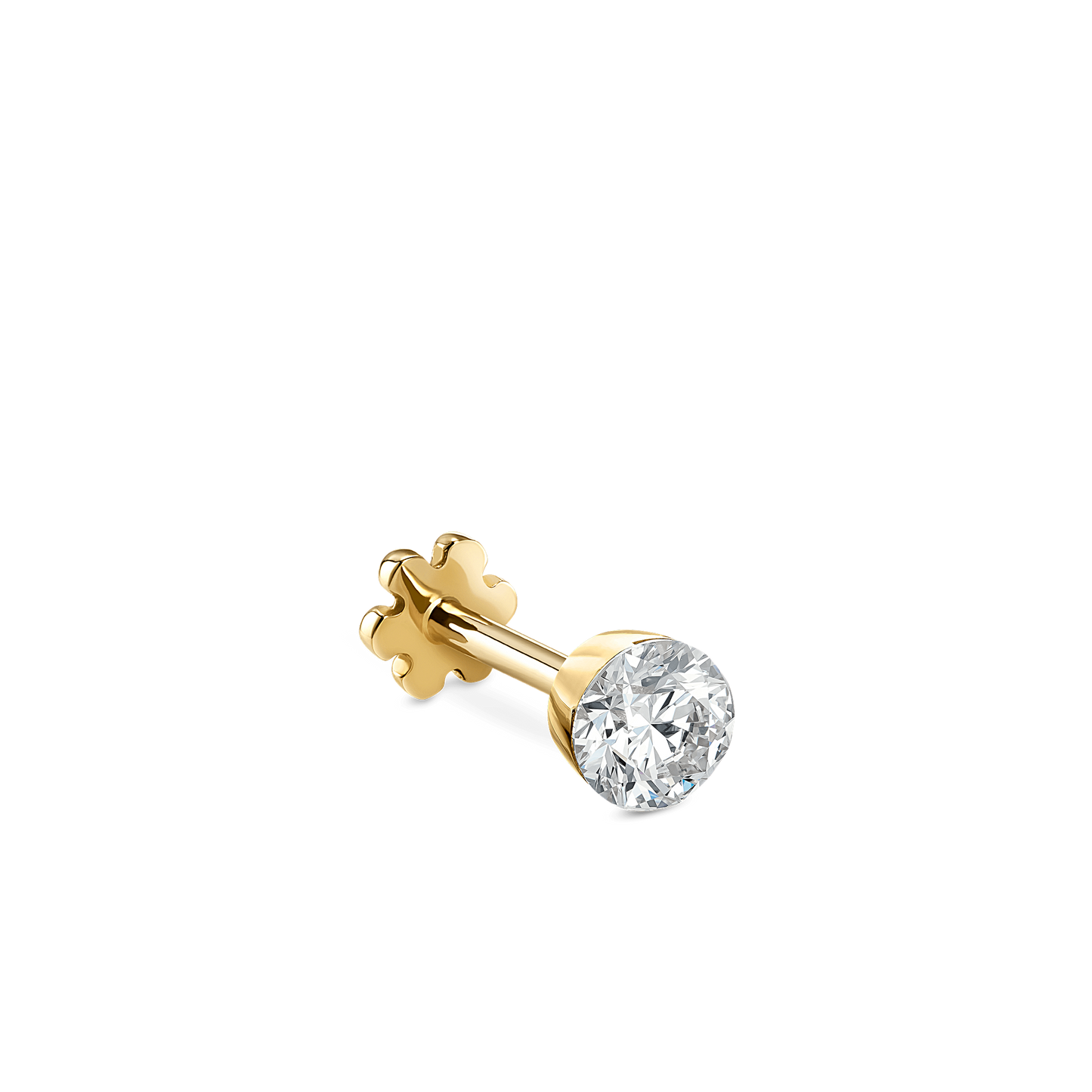 Invisible Set Diamond Threaded Stud Earring