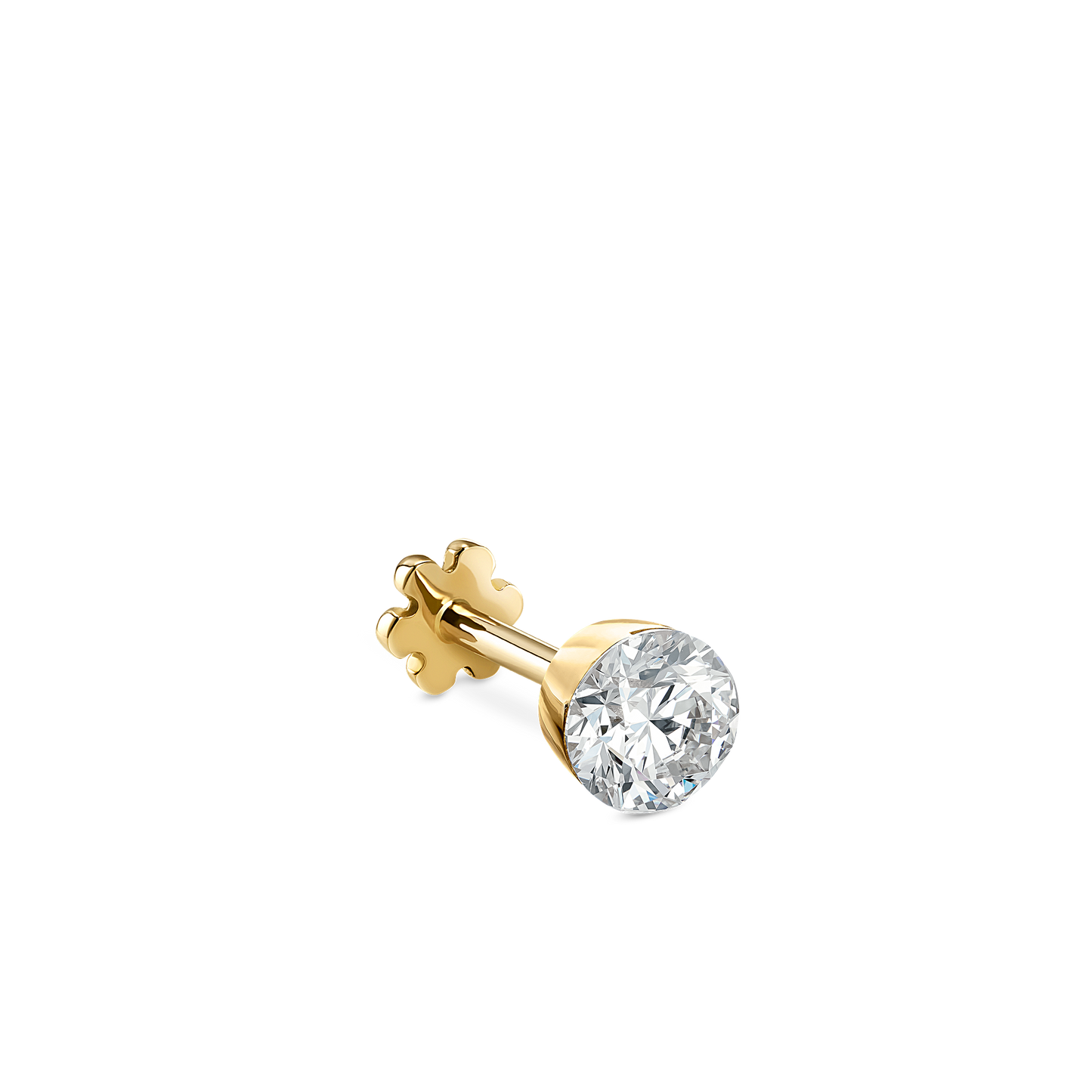 Invisible Set Diamond Threaded Stud Earring