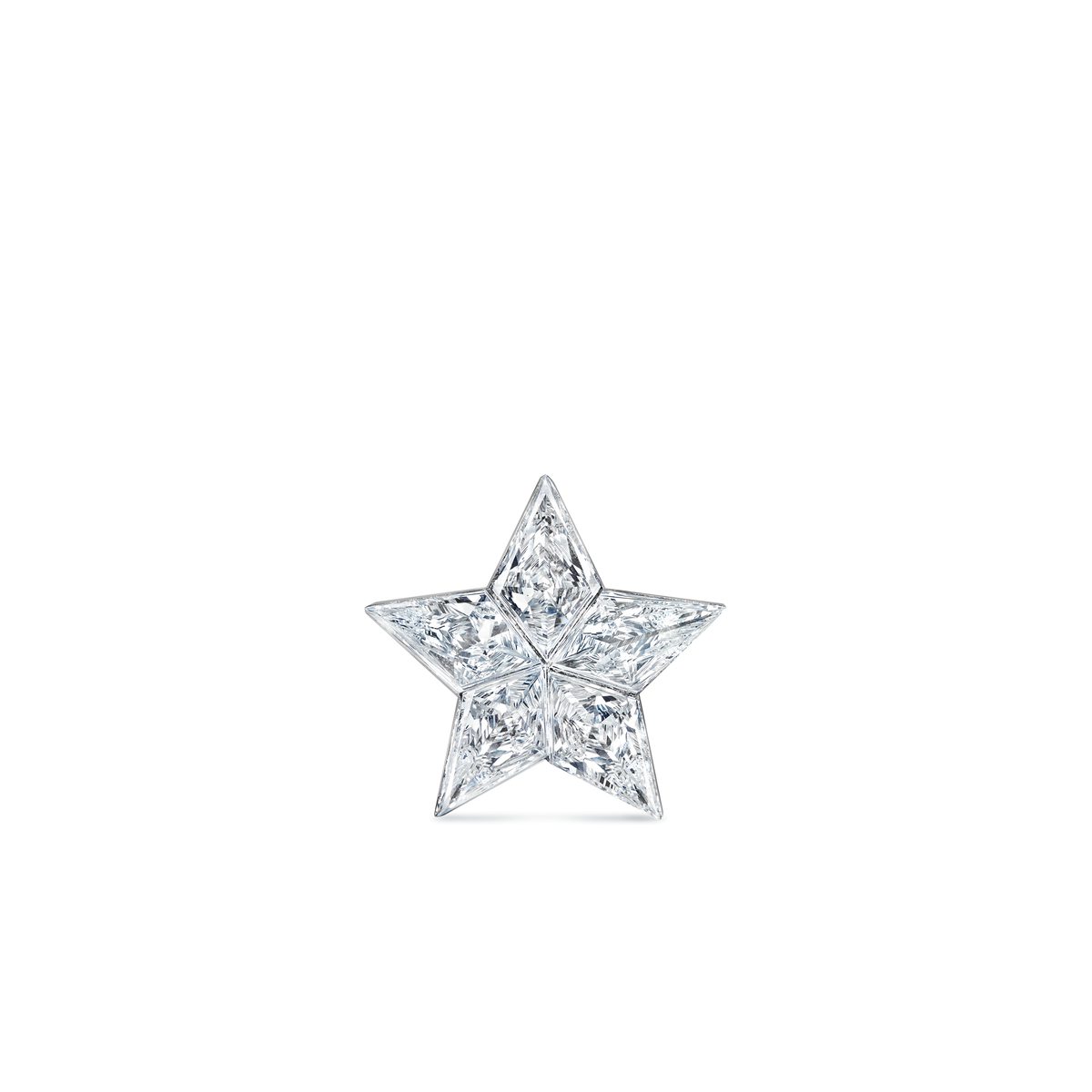 Invisible Set Diamond Star Threaded Stud Earring