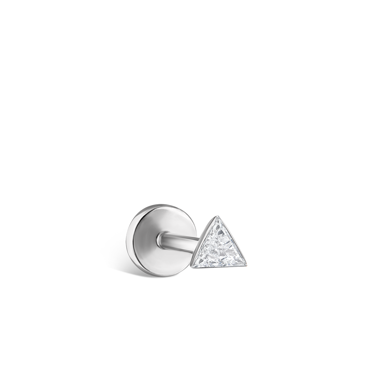 Invisible Set Triangle Diamond Threaded Stud Earring