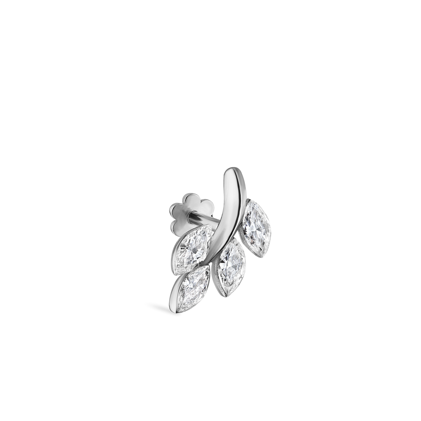 Diamond Vine Threaded Stud Earring