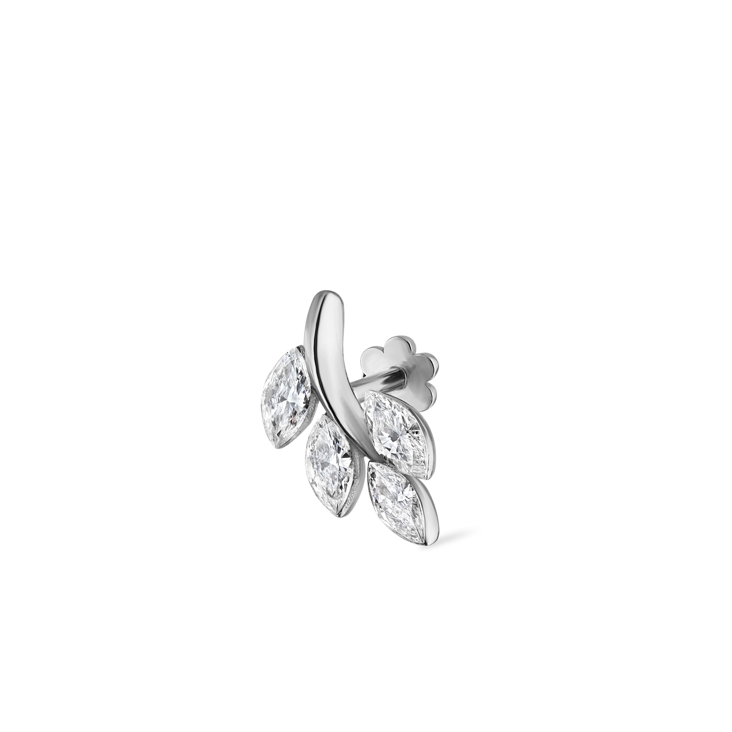 Diamond Vine Threaded Stud Earring