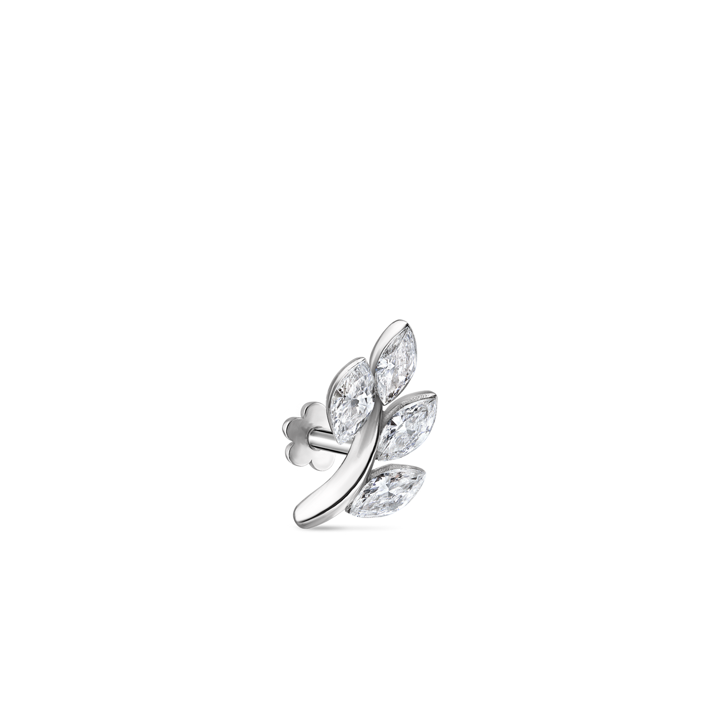 Diamond Vine Threaded Stud Earring