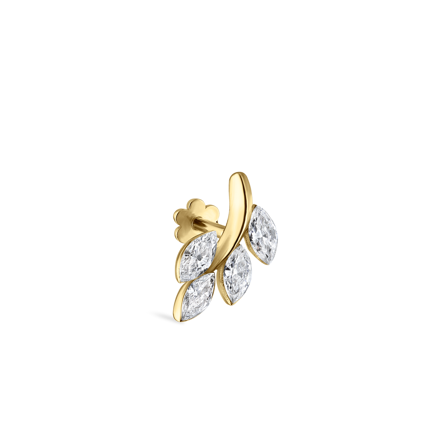 Diamond Vine Threaded Stud Earring