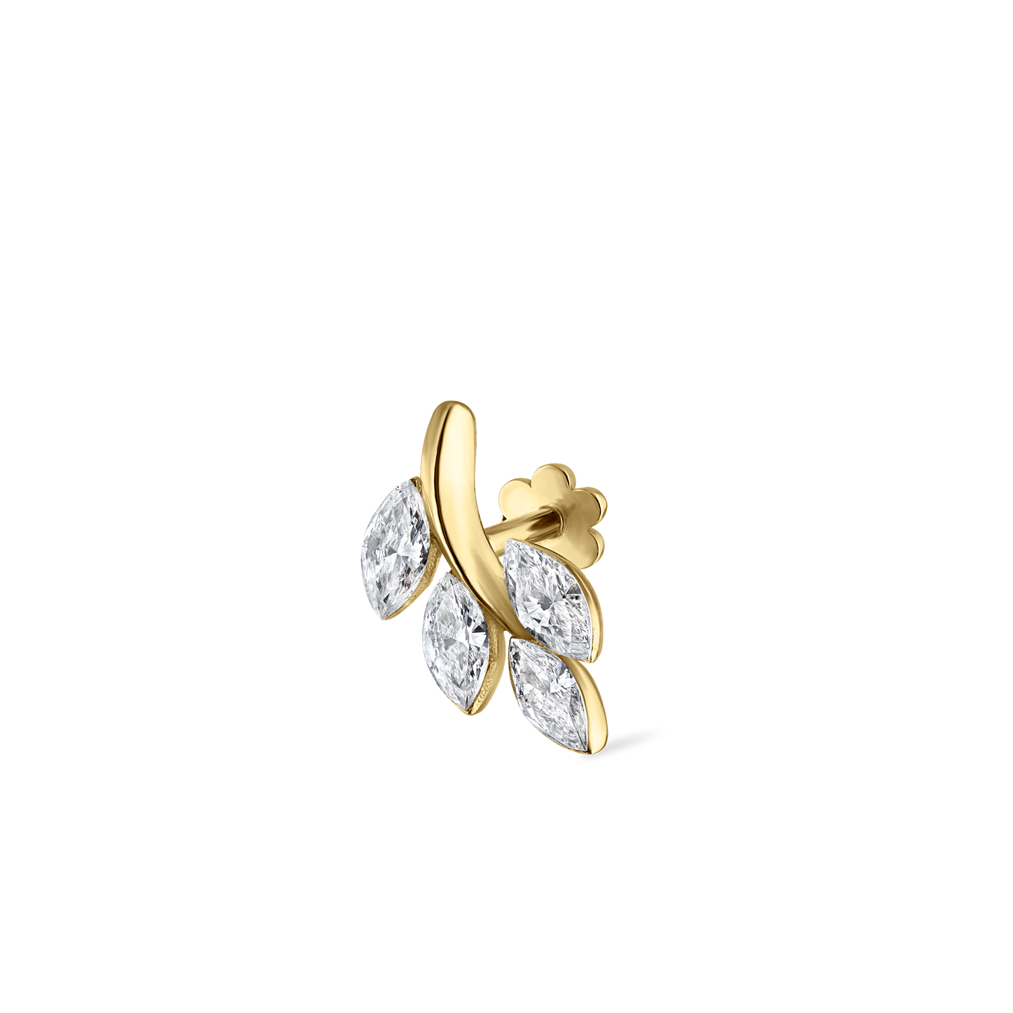 Diamond Vine Threaded Stud Earring