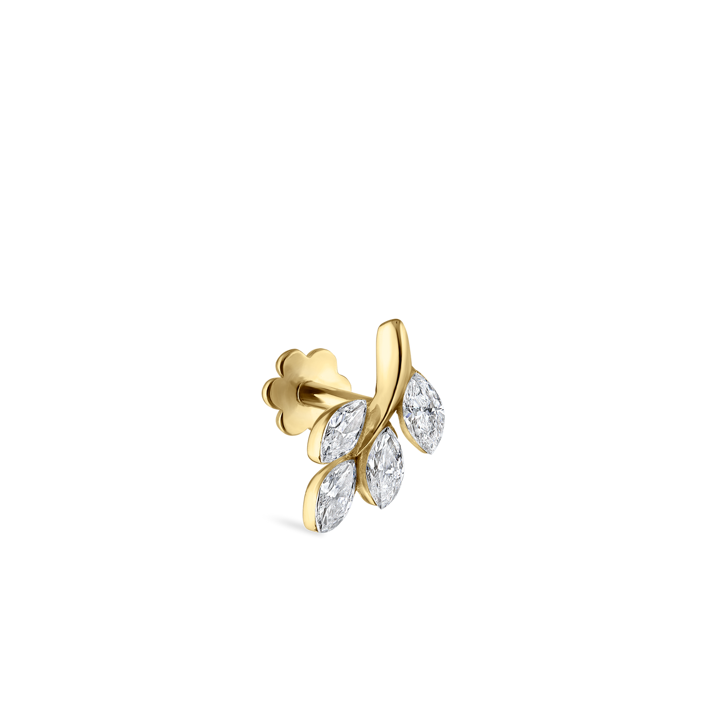 Diamond Vine Threaded Stud Earring