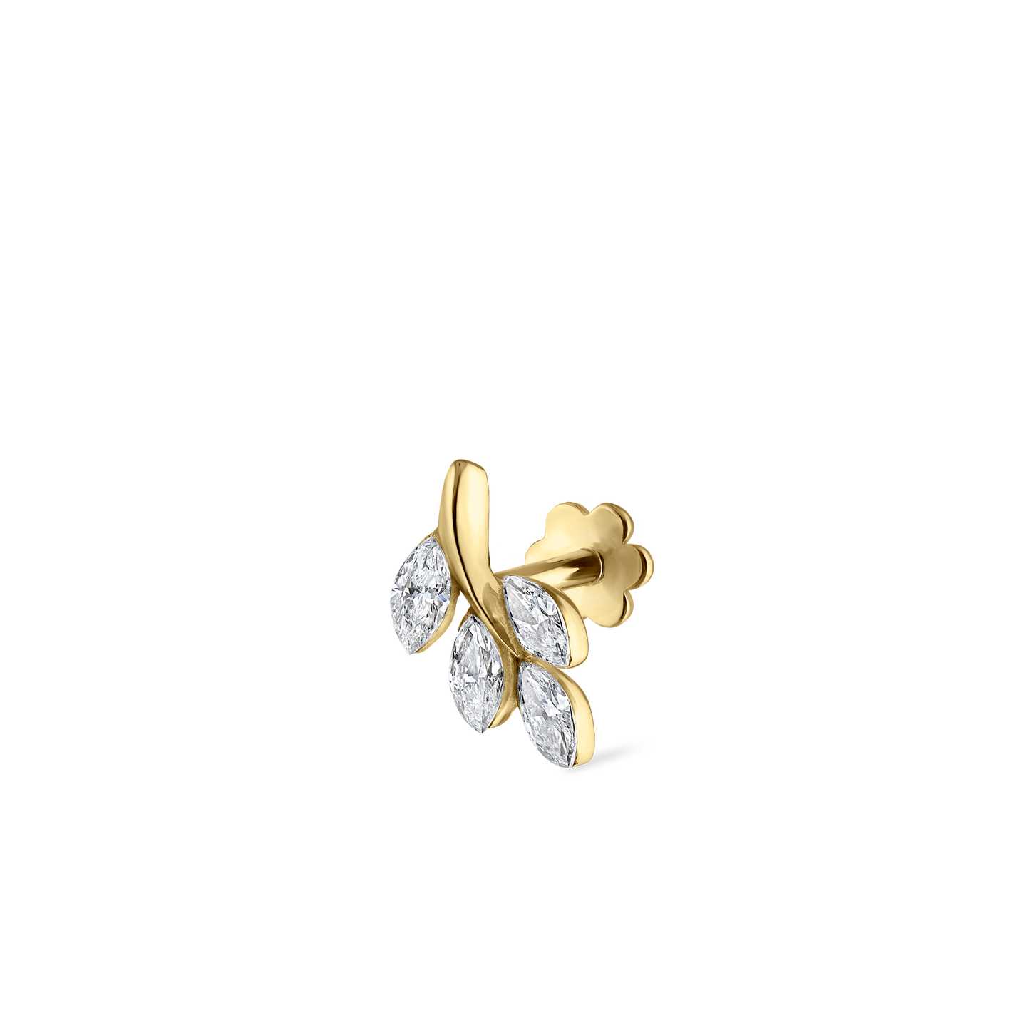 Diamond Vine Threaded Stud Earring