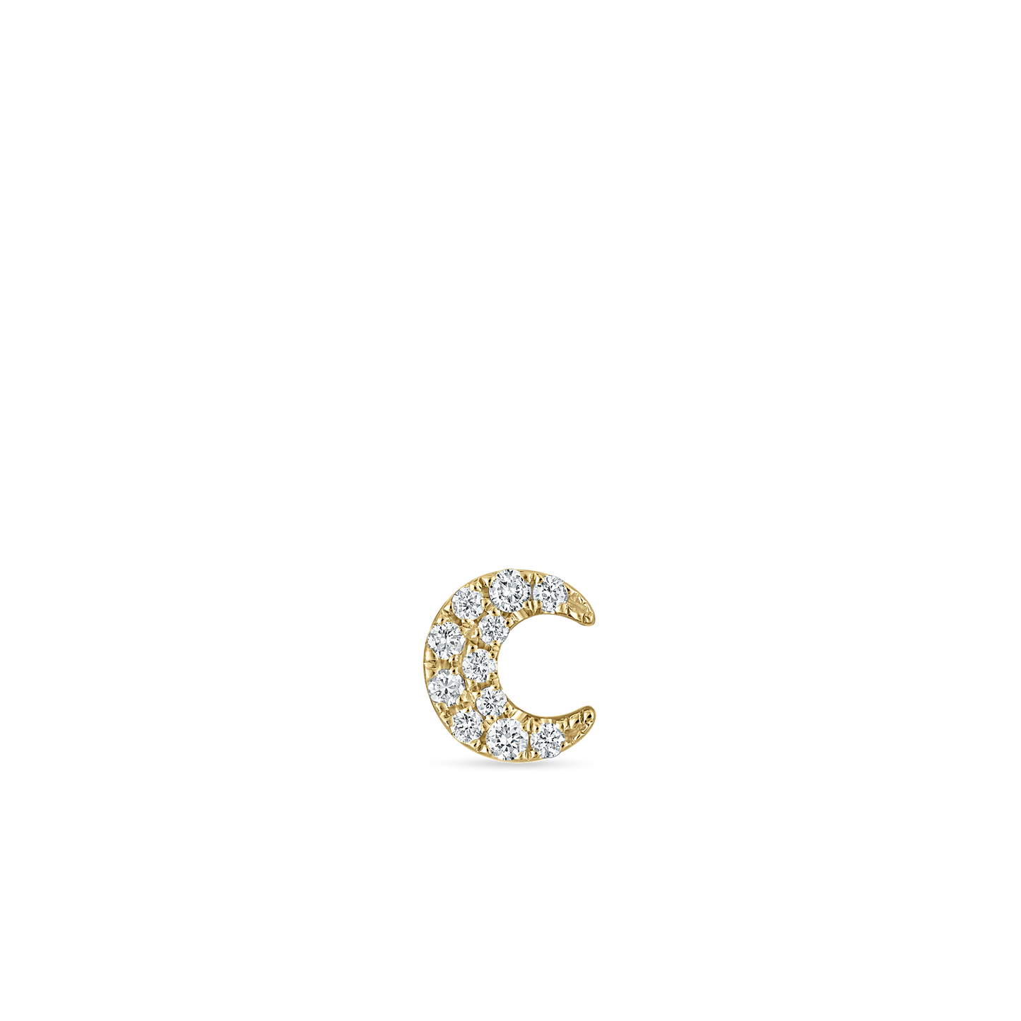 Diamond Moon Threaded Stud Earring