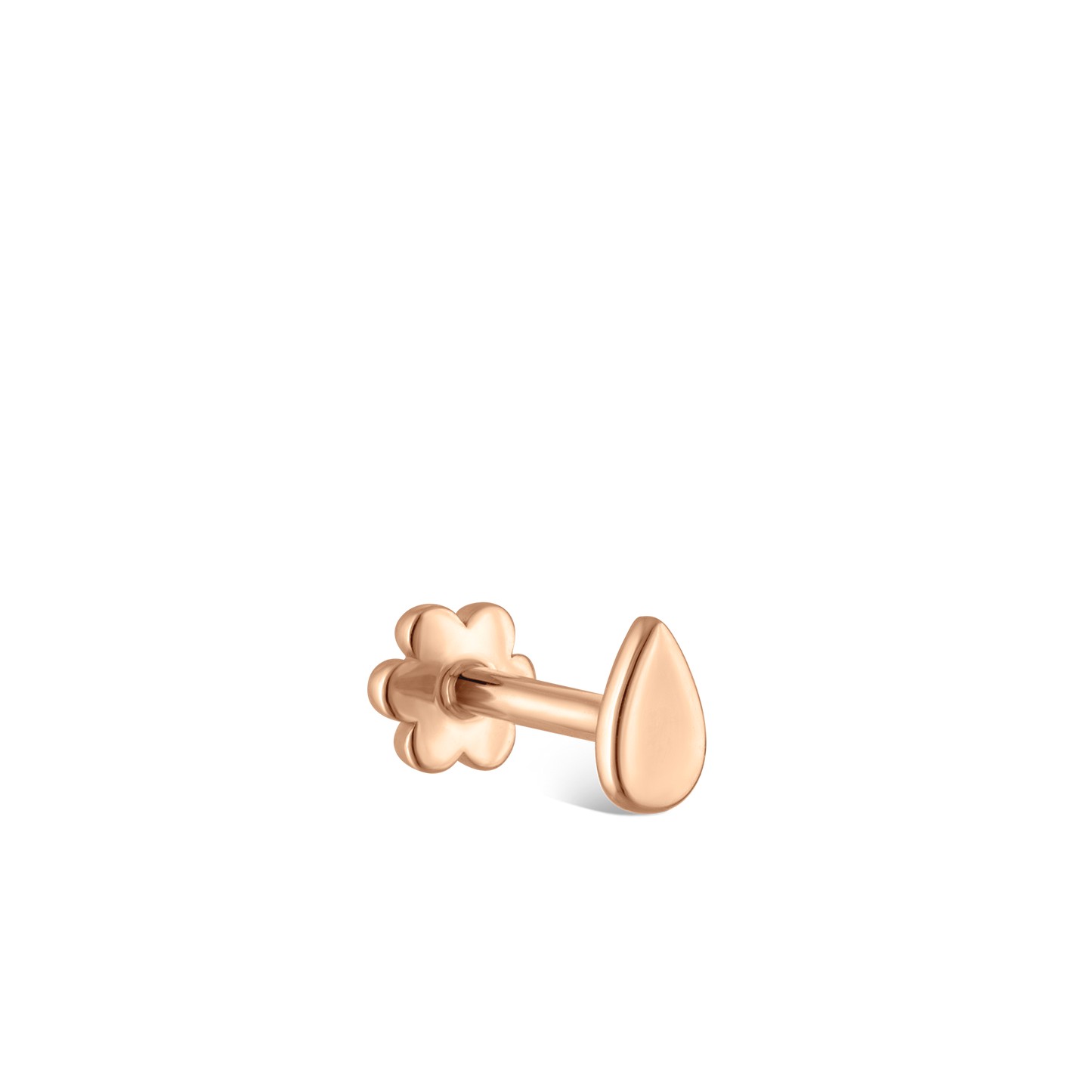 Plain Pear Shaped Threaded Stud Earring