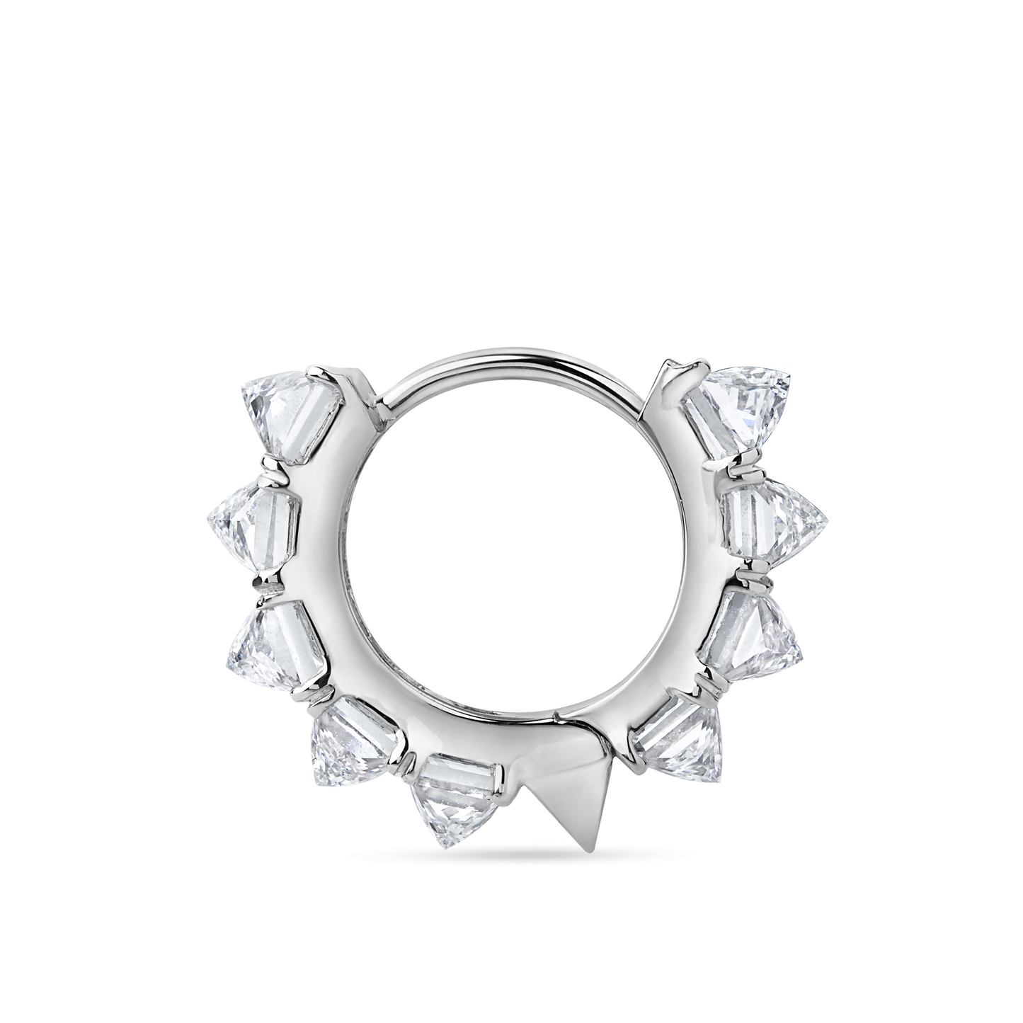 2.5mm Pyramid Diamond Eternity Hoop Earring