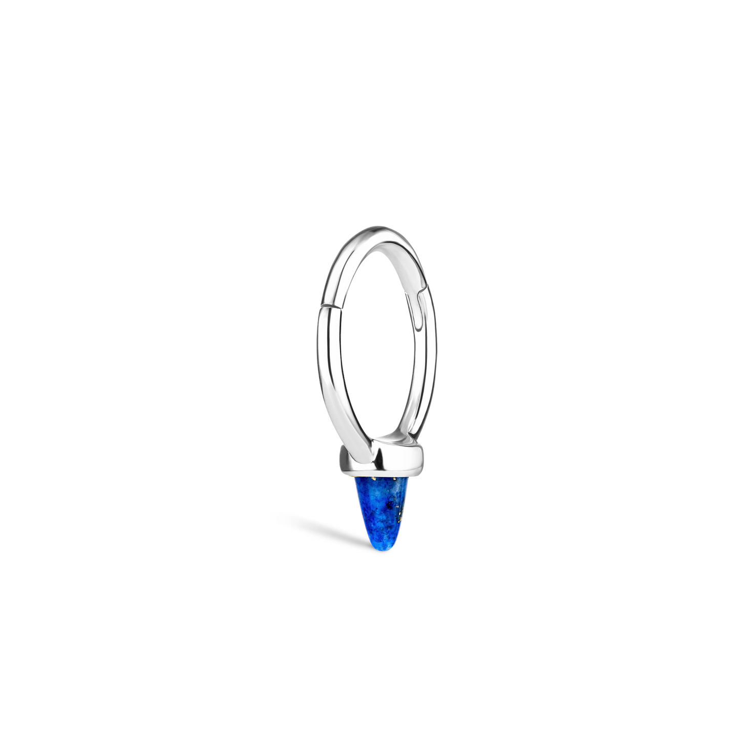 Lapis Single Short Spike Non-Rotating Earring (Non-Rotating)