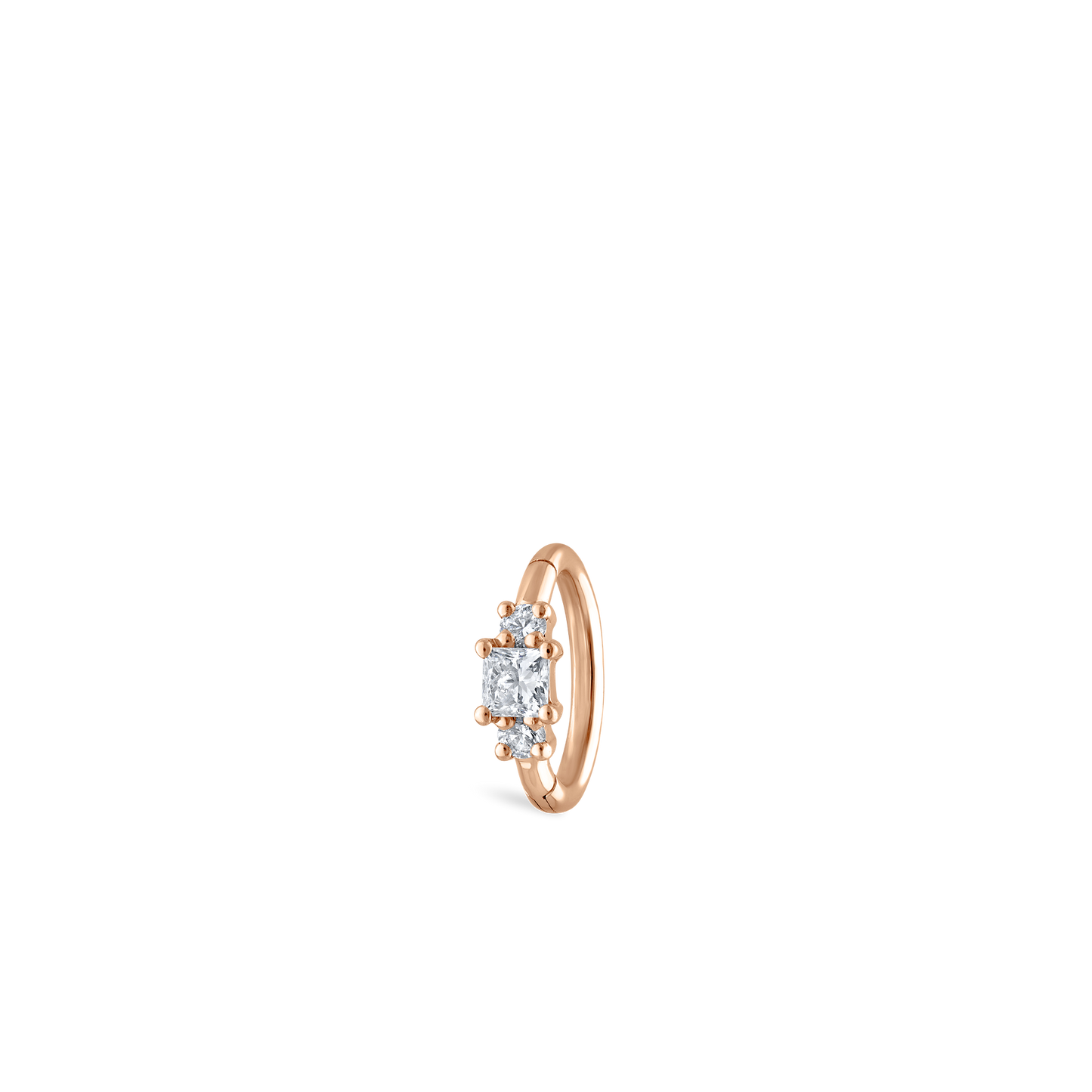2mm Diamond Princess Hoop Earring