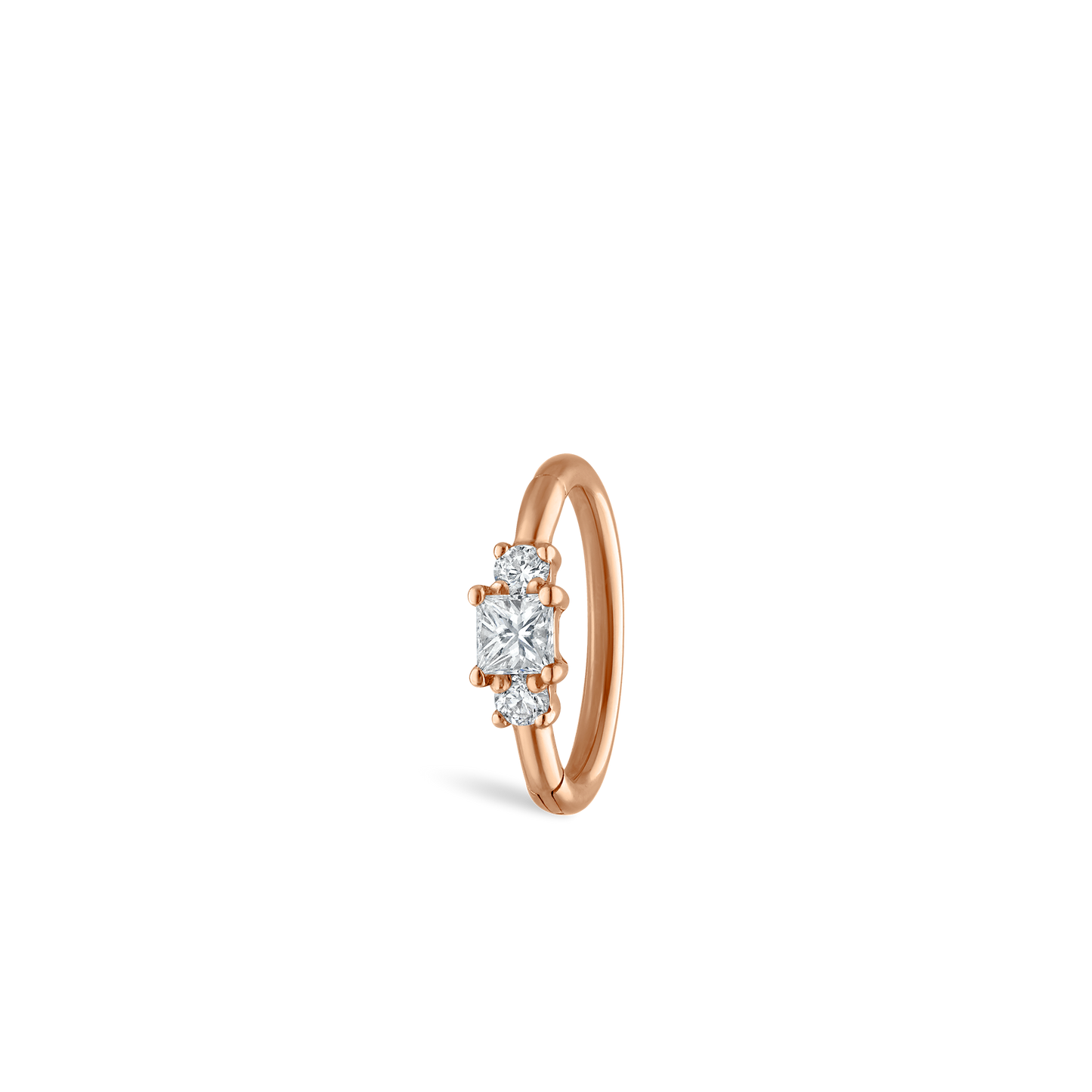 2mm Diamond Princess Hoop Earring
