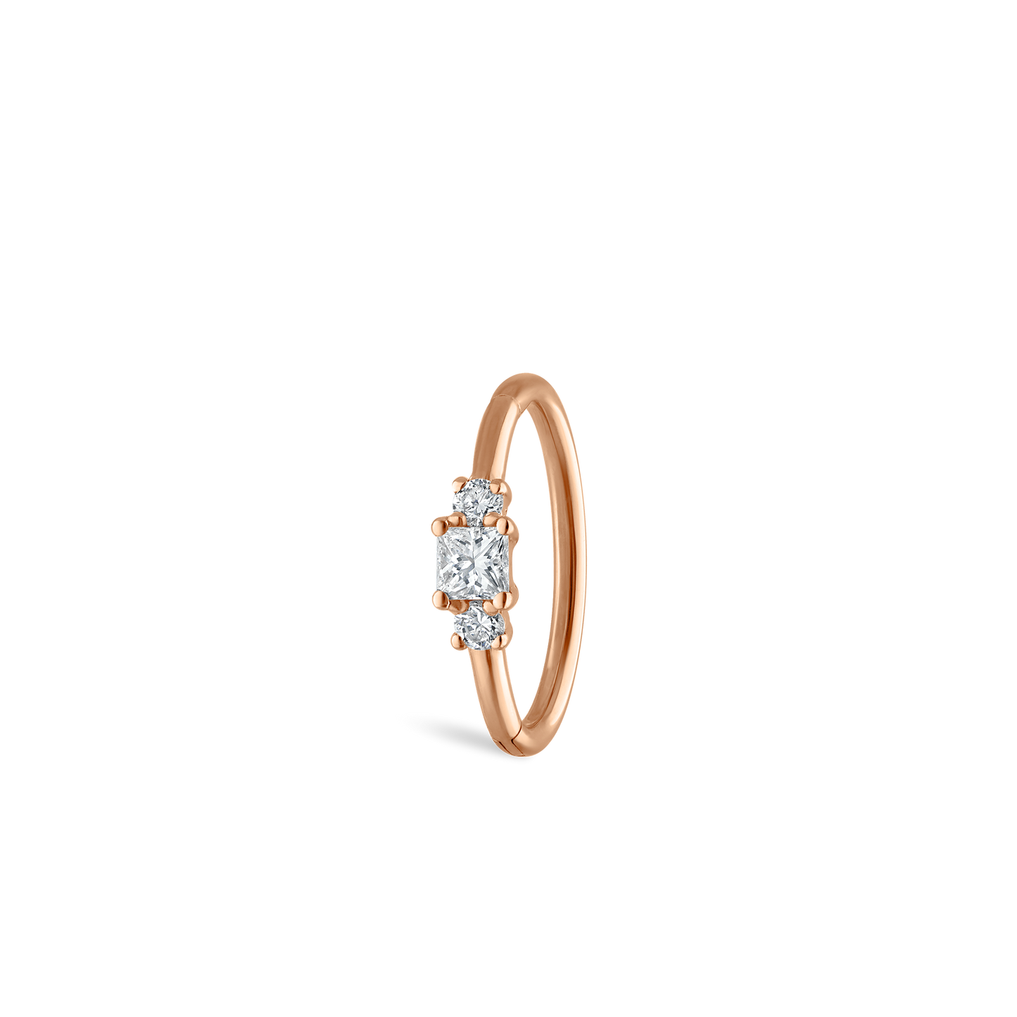 2mm Diamond Princess Hoop Earring