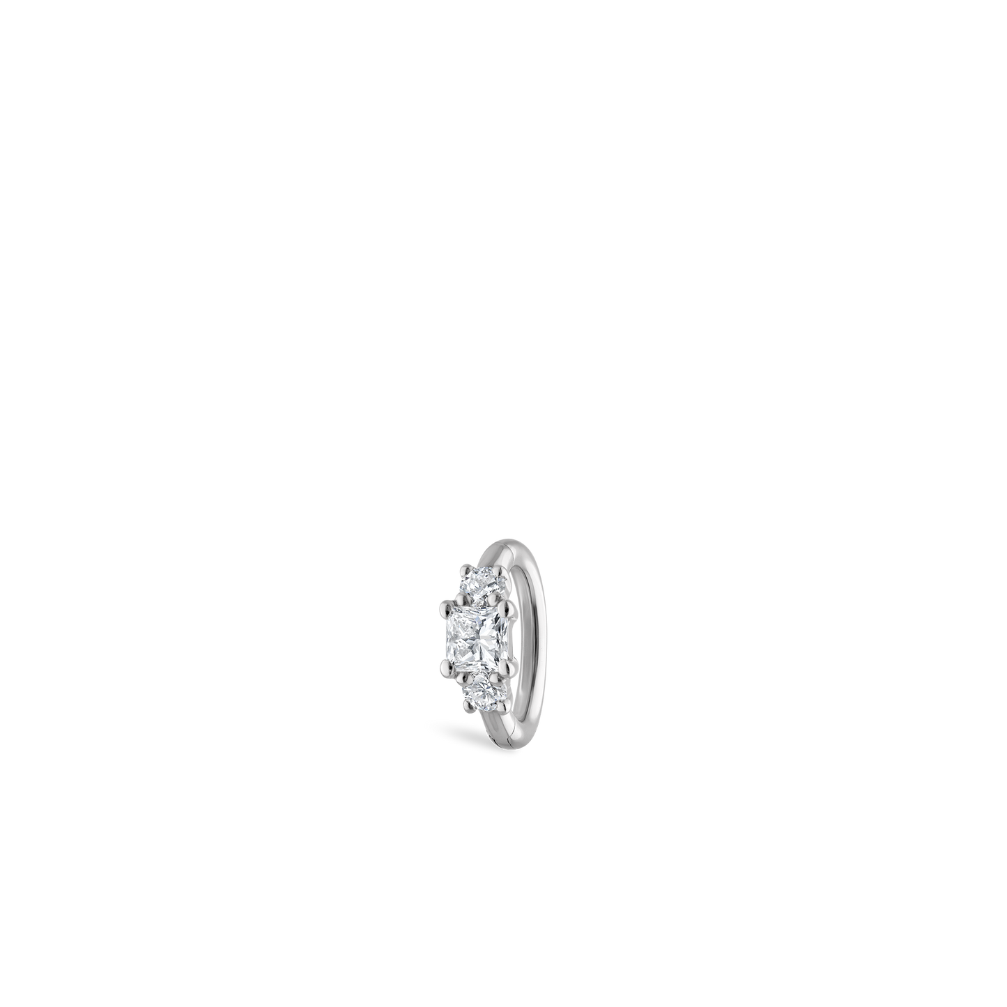 2mm Diamond Princess Hoop Earring