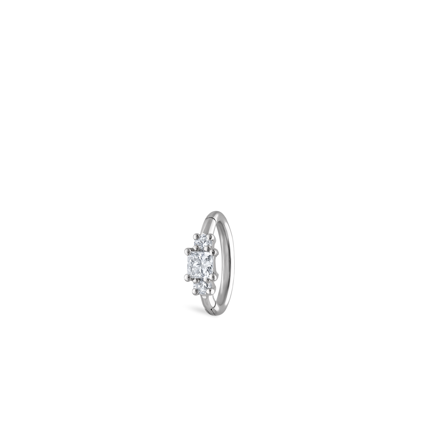 2mm Diamond Princess Hoop Earring