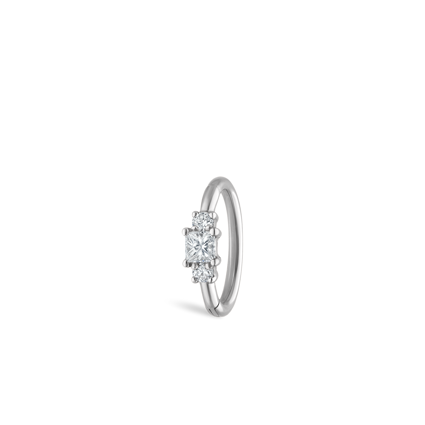 2mm Diamond Princess Hoop Earring