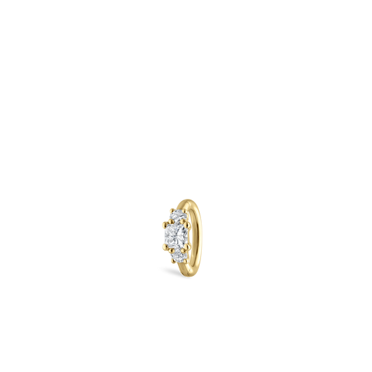 2mm Diamond Princess Hoop Earring