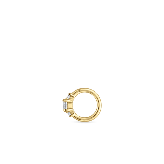 2mm Diamond Princess Hoop Earring