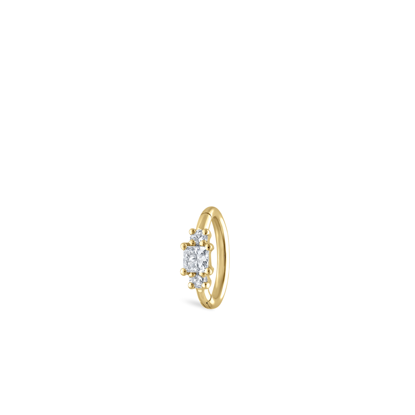 2mm Diamond Princess Hoop Earring