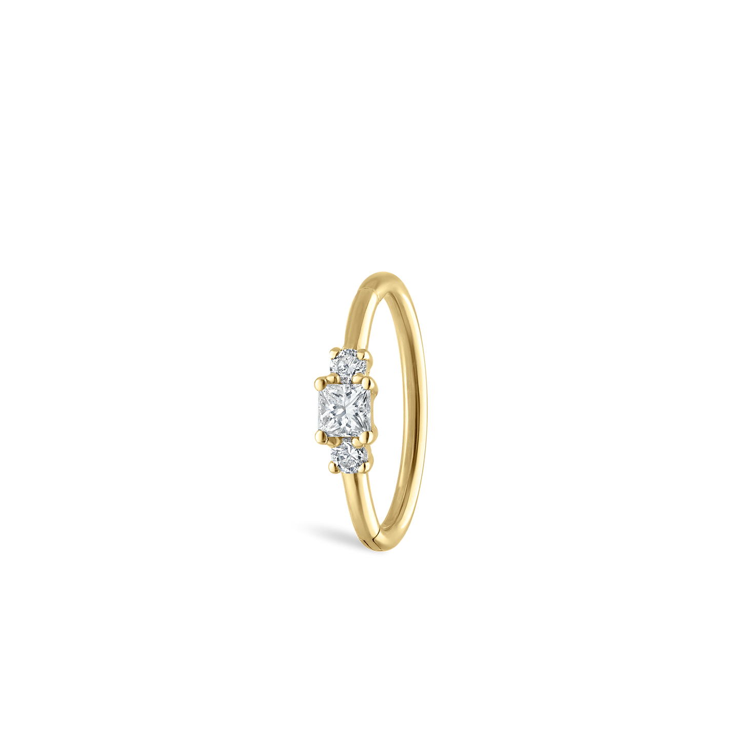 2mm Diamond Princess Hoop Earring
