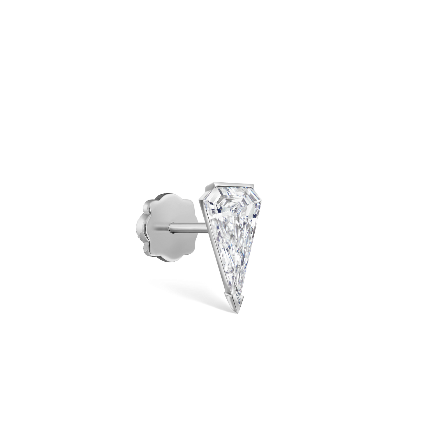 Low Profile Silhouette Diamond Threaded Stud Earring
