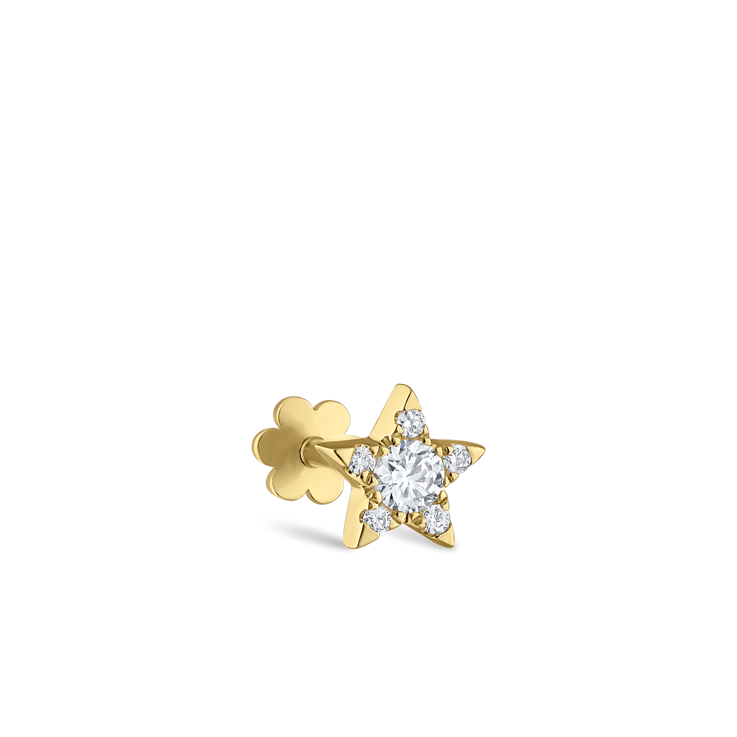 Diamond Star Threaded Stud Earring